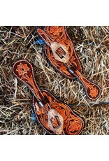 Chase Combs Leather Chase Combs Leather Large Floral & Silver Buckle Spur Straps