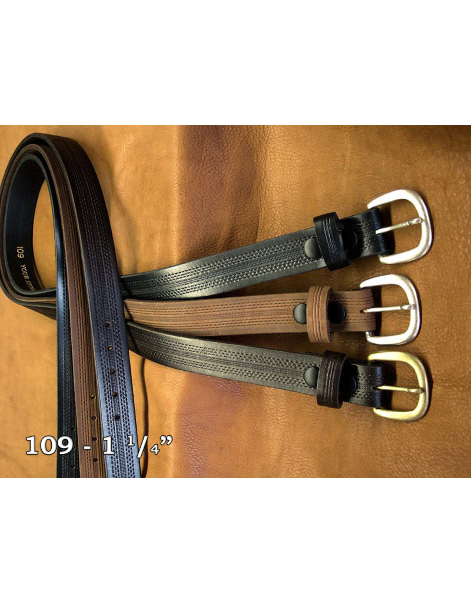 Marc Wolf Marc Wolf Kid's 109B Black Industrial Leather Belt
