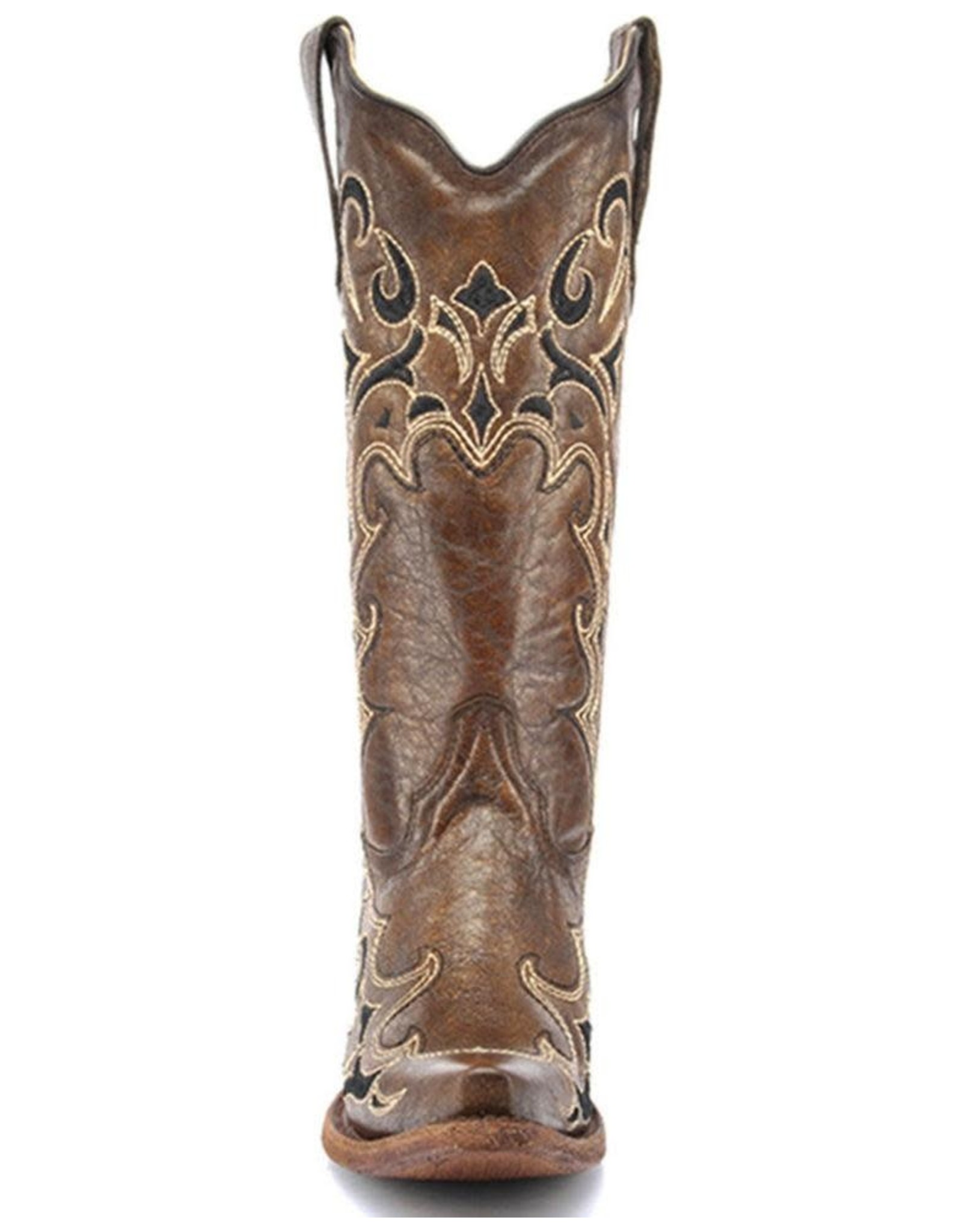 Circle G Ladies Brown Distressed Side Embroidery L5247 Western Boots