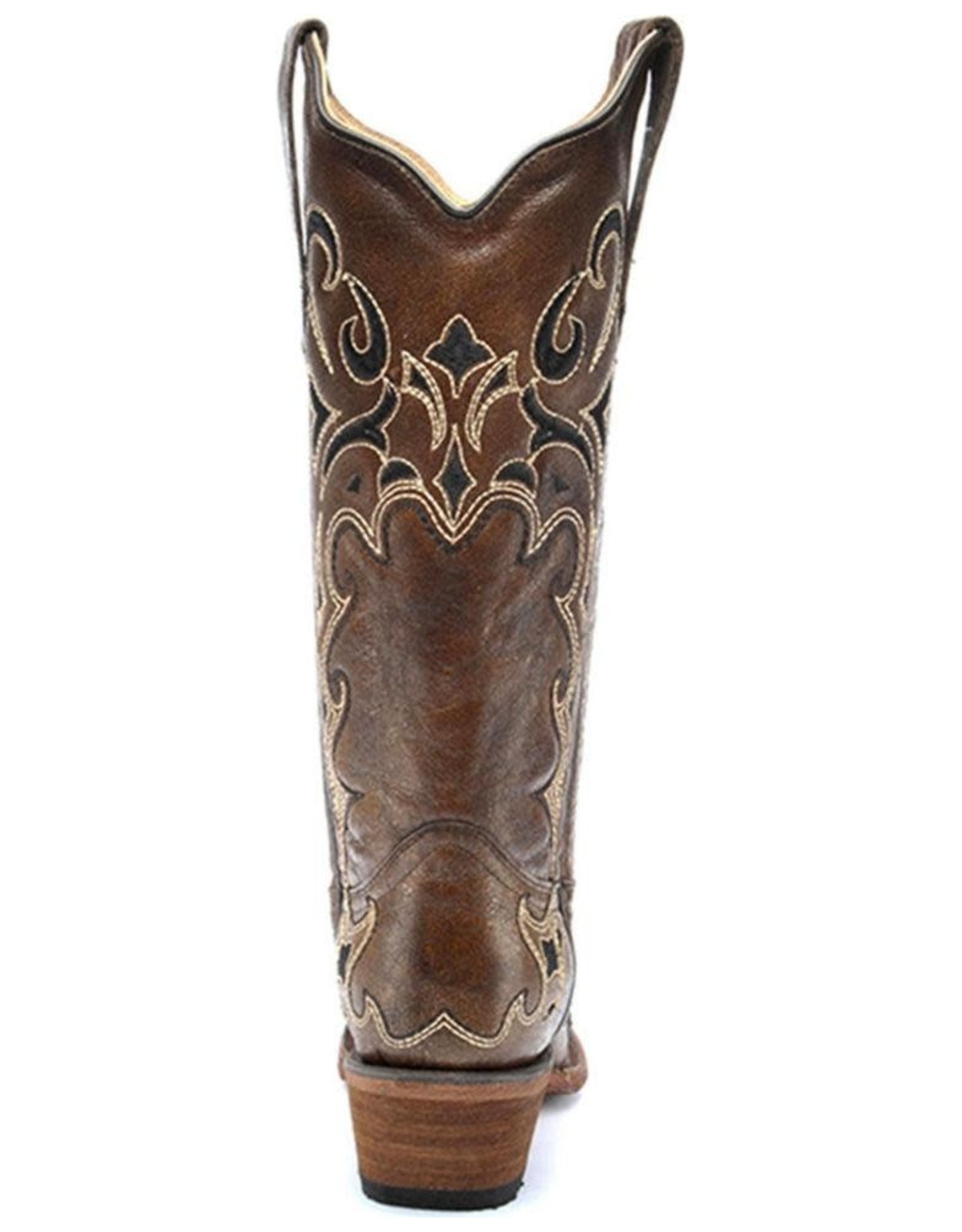 Circle G Ladies Brown Distressed Side Embroidery L5247 Western Boots