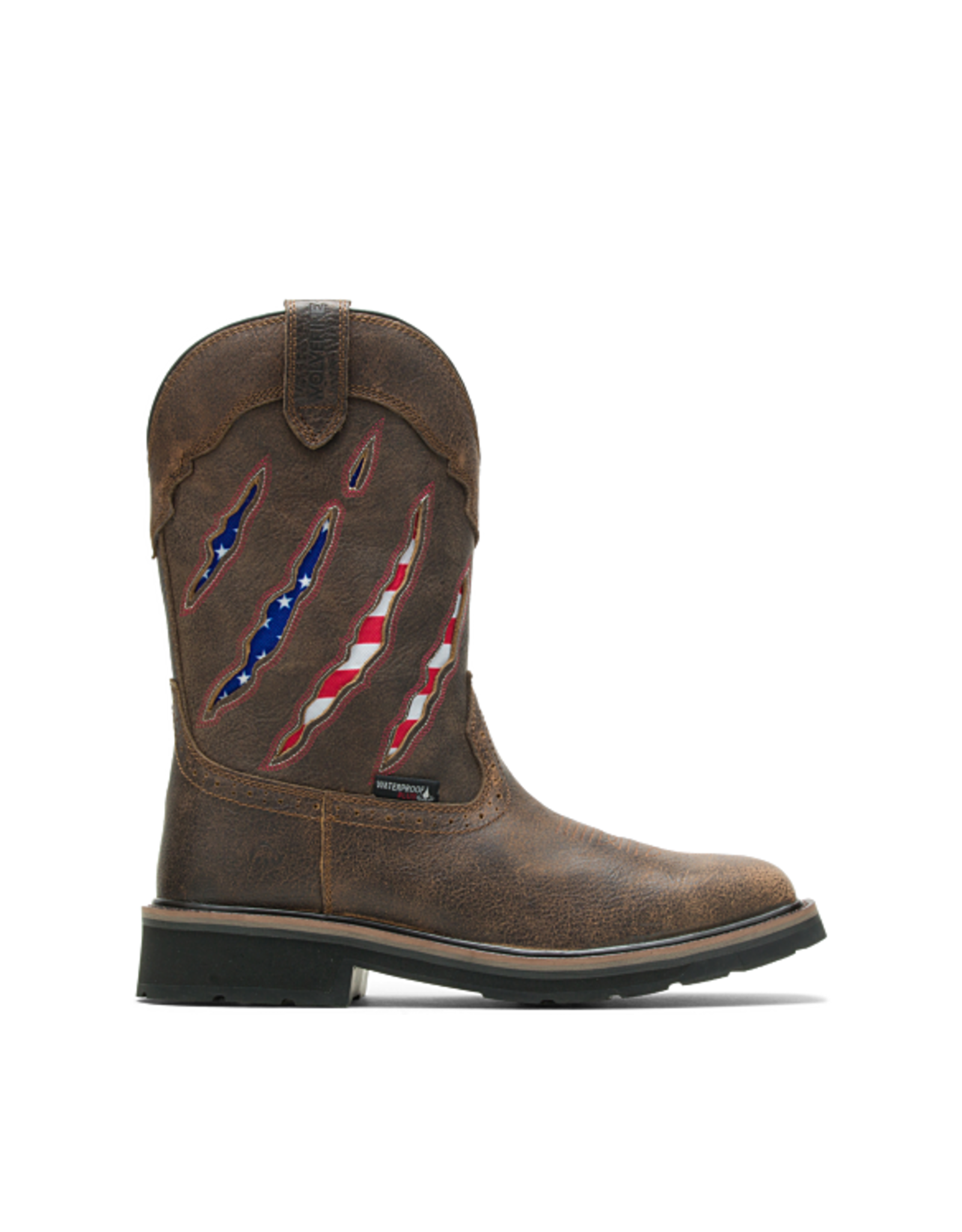 Wolverine Men's Rancher Claw American Flag W200138 Soft Toe Waterproof Work Boots