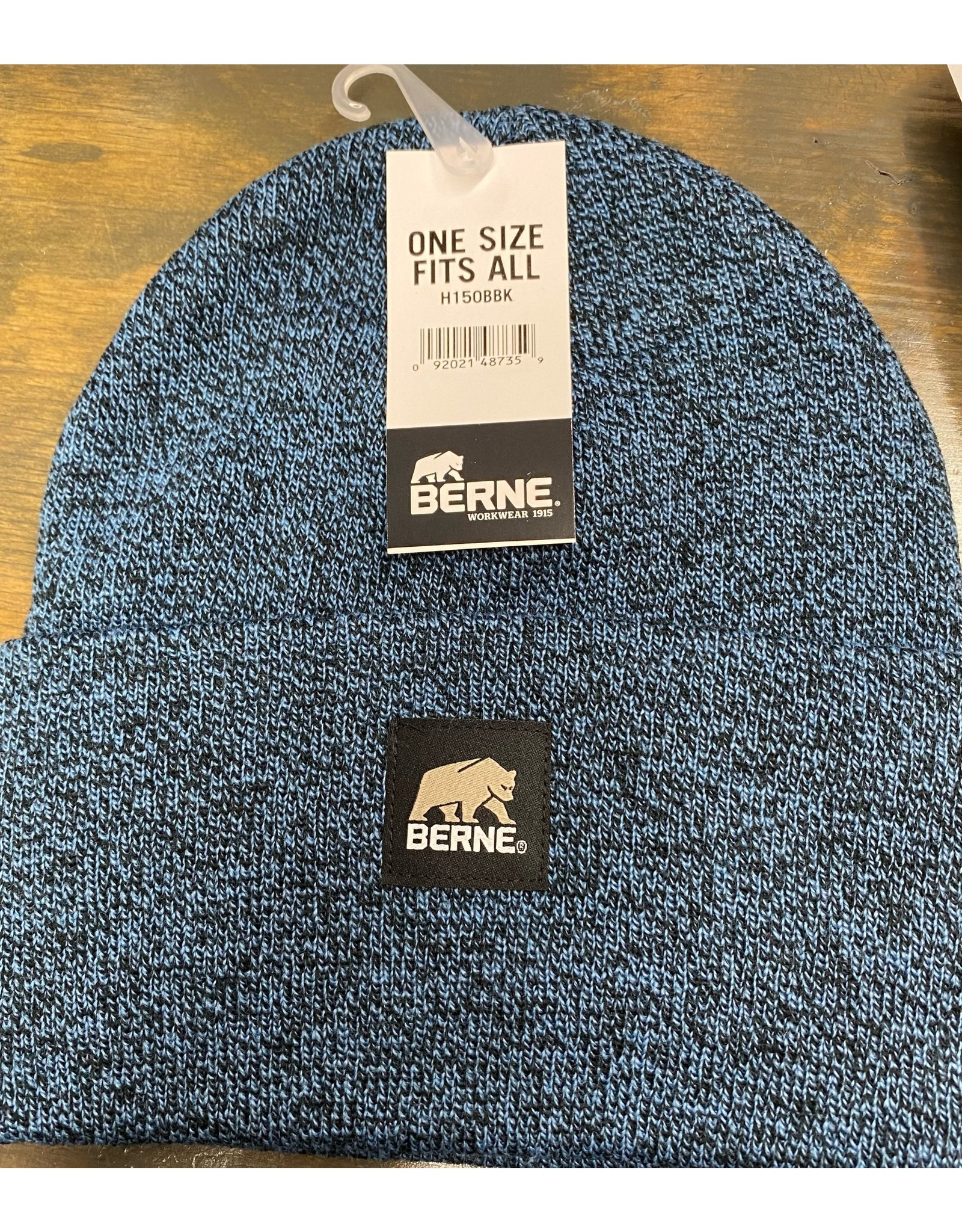 Berne Berne Heritage Knit H150BBK Blue on Black Toboggan