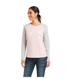 Ariat Ladies REAL Pale Pink 10037294 Loop Baseball T-Shirt
