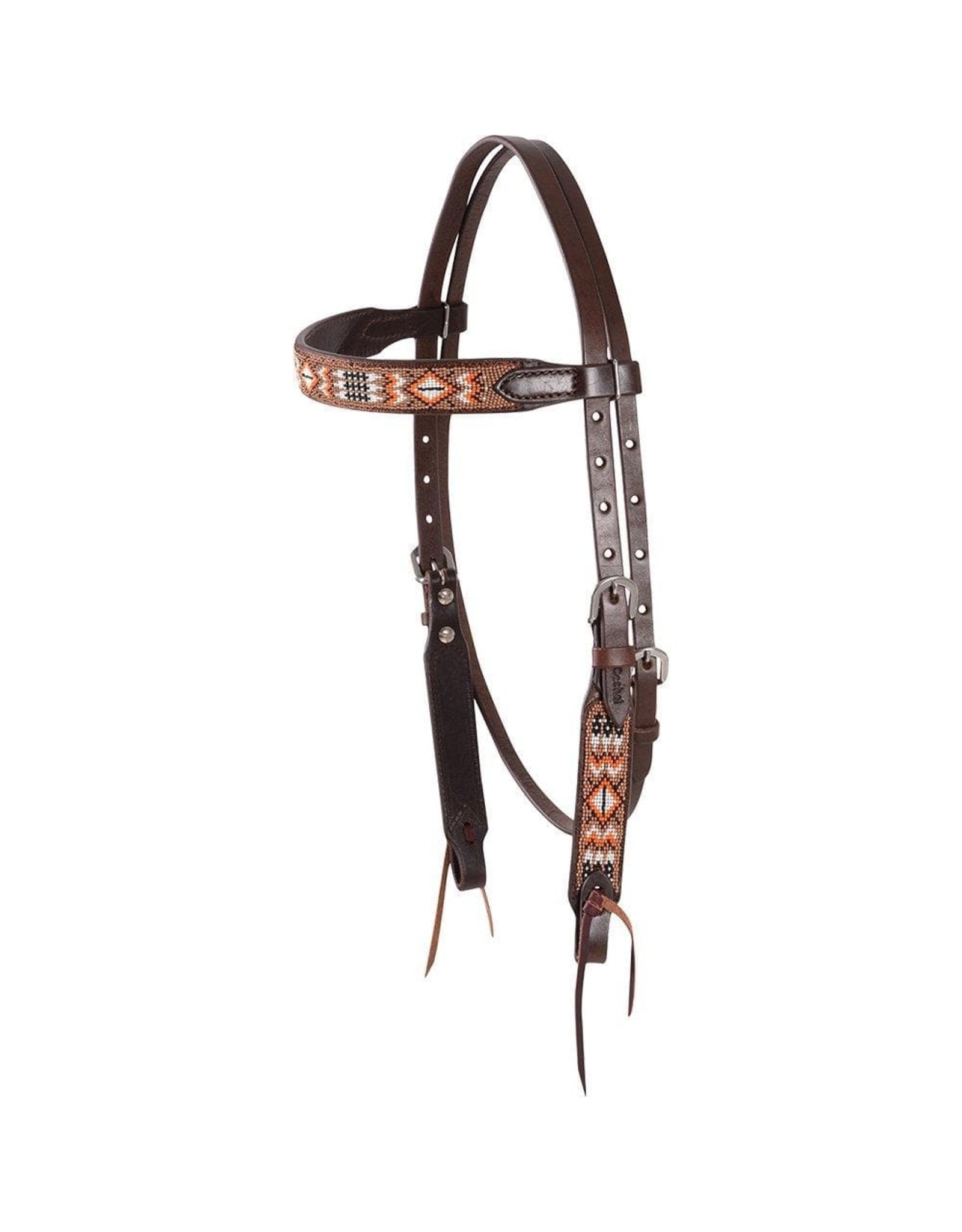 Cashel Cashel Beaded Tan/Orange SA-HB19BD-TNOR Browband Headstall
