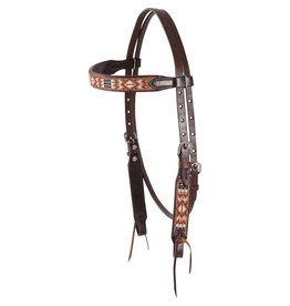 Cashel Cashel Beaded Tan/Orange SA-HB19BD-TNOR Browband Headstall