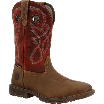 Rocky Men's Legacy 32 RKW0341 Tan/Red Steel Toe Work Boots