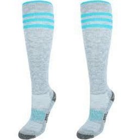 Boot Doctor Boot Doctor Grey/Teal 0414006 Over the Calf Socks Sz. Medium