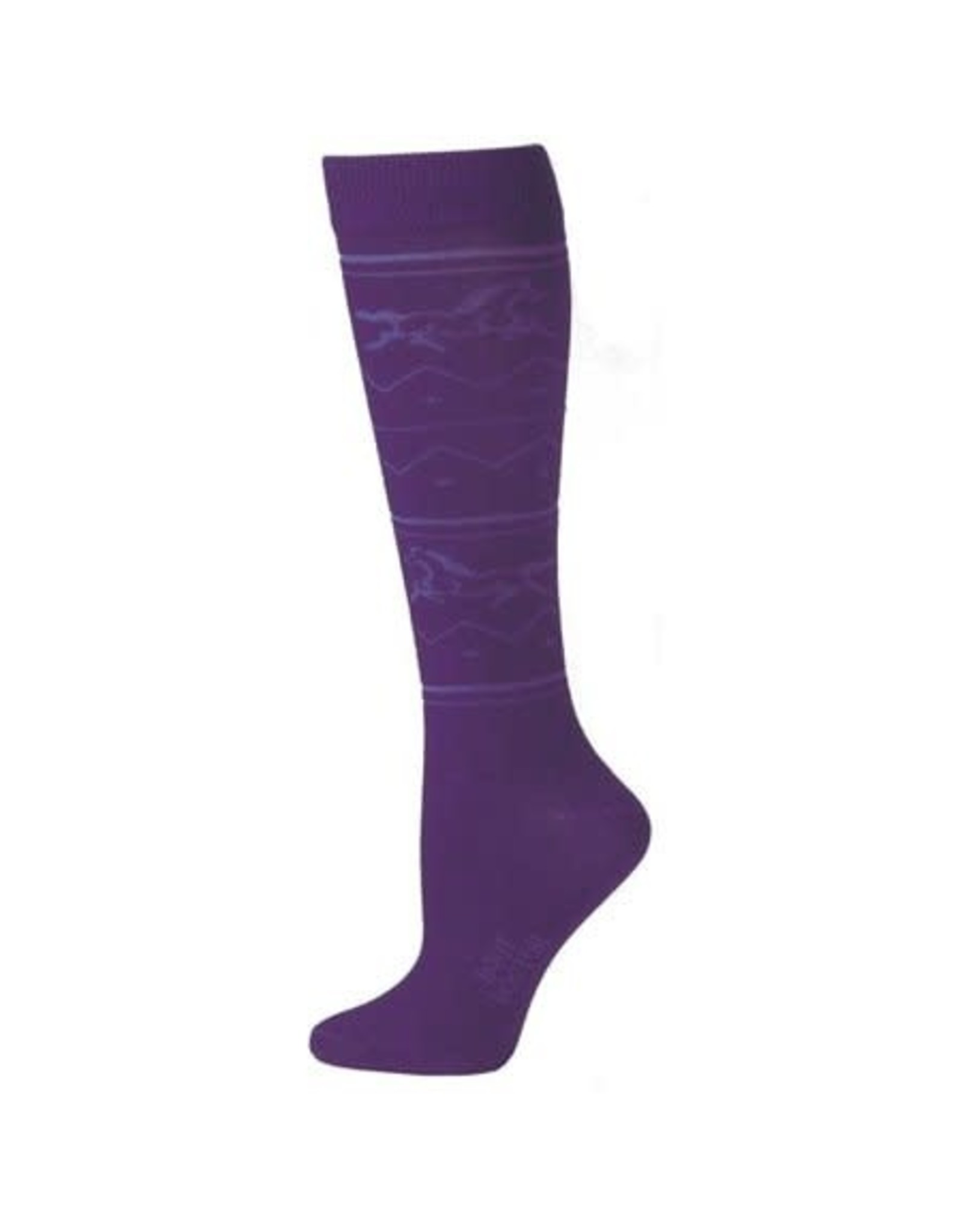 Boot Doctor Boot Doctor Purple Running Horse 0416516 Over the Calf Socks Sz. Medium