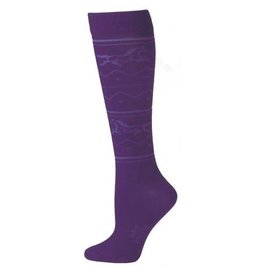 Boot Doctor Boot Doctor Purple Running Horse 0416516 Over the Calf Socks Sz. Medium