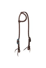 Weaver Weaver Premium Harness Leather Turquoise Floral Concho 10036-01-06 One Ear Headstall