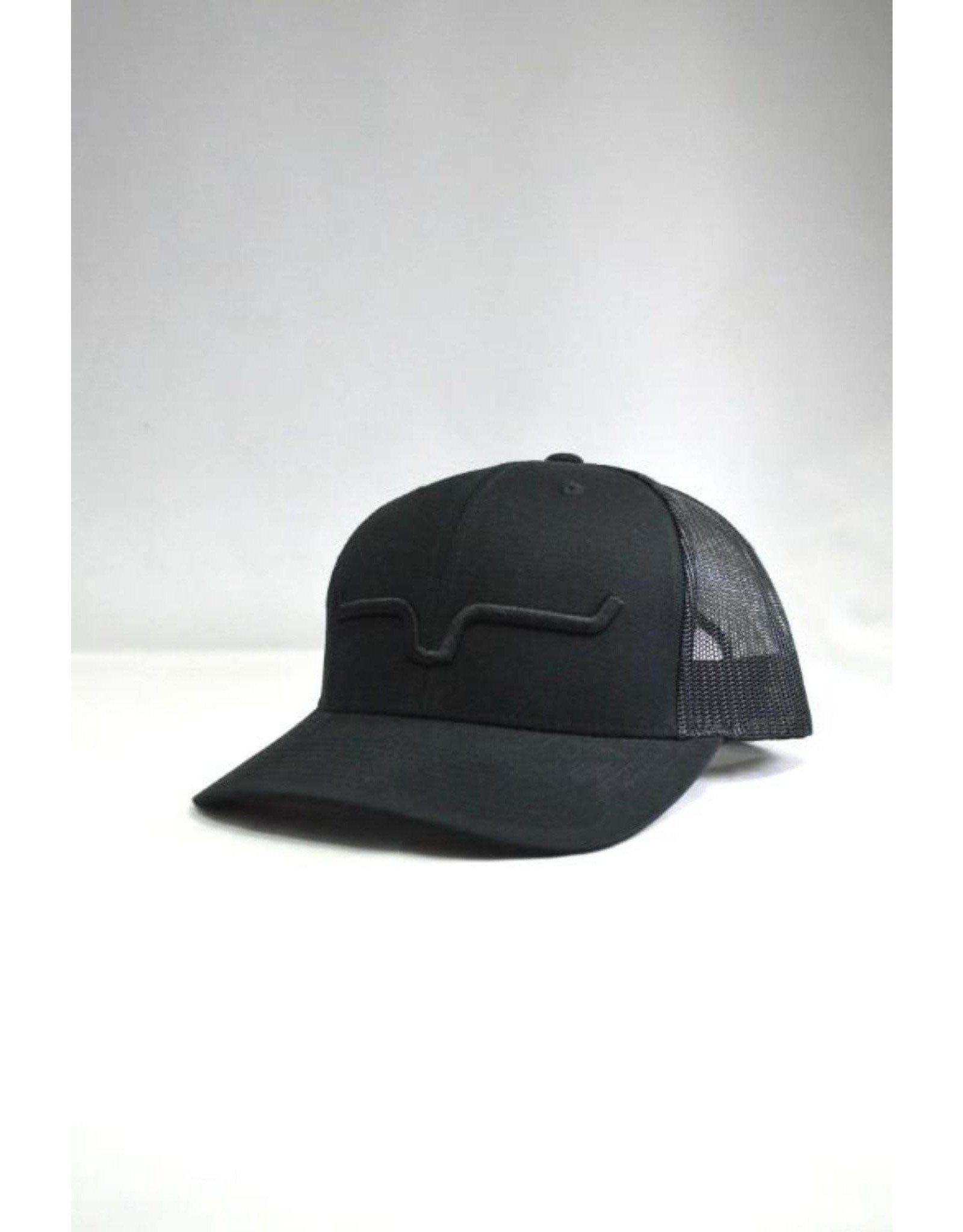 Kimes Ranch Weekly Trucker Black on Black Cap