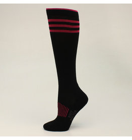 Boot Doctor Boot Doctor Black/Fuschia 0415001 Over the Calf Socks Sz. Large