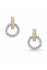 Montana Silversmiths Montana Silversmiths Two-Tone Rope ER4633 Tiny Earrings