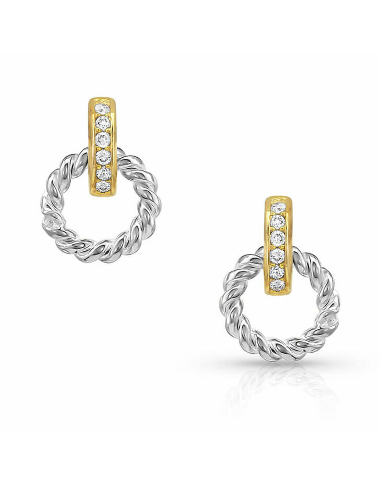 Montana Silversmiths Montana Silversmiths Two-Tone Rope ER4633 Tiny Earrings