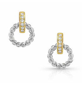 Montana Silversmiths Montana Silversmiths Two-Tone Rope ER4633 Tiny Earrings