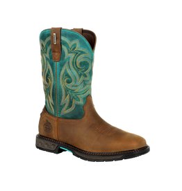 Georgia Ladies Turquoise Steel Toe 10" Waterproof GB00386 Work Boots Sz. 10M