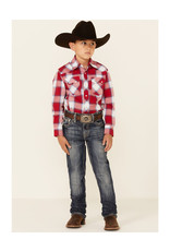 Wrangler Wrangler Kid's Retro Fit BV4014R Red Plaid Long Sleeve Western Shirt