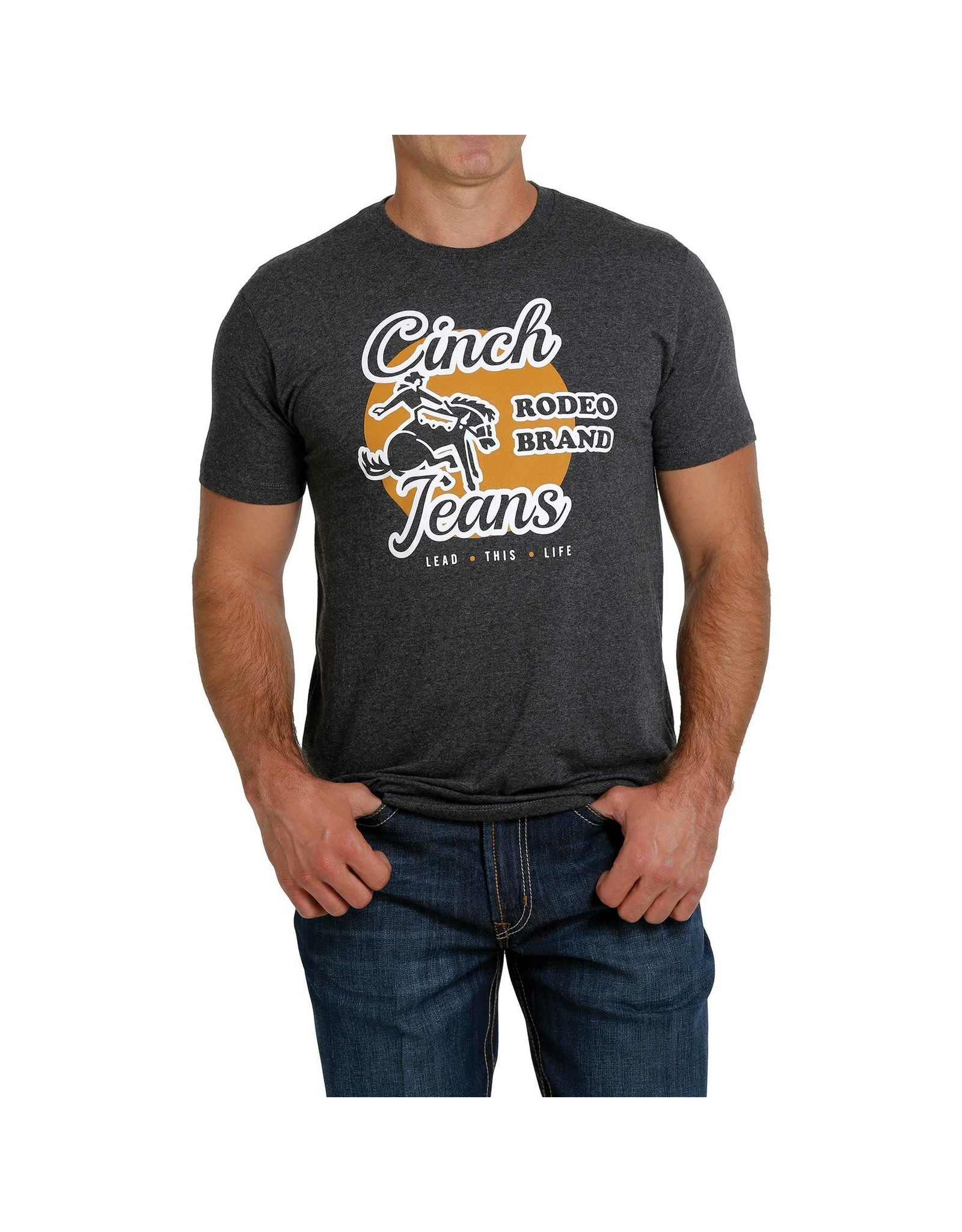Cinch Men's Heather Black Rodeo Brand MTT1690455 T-Shirt
