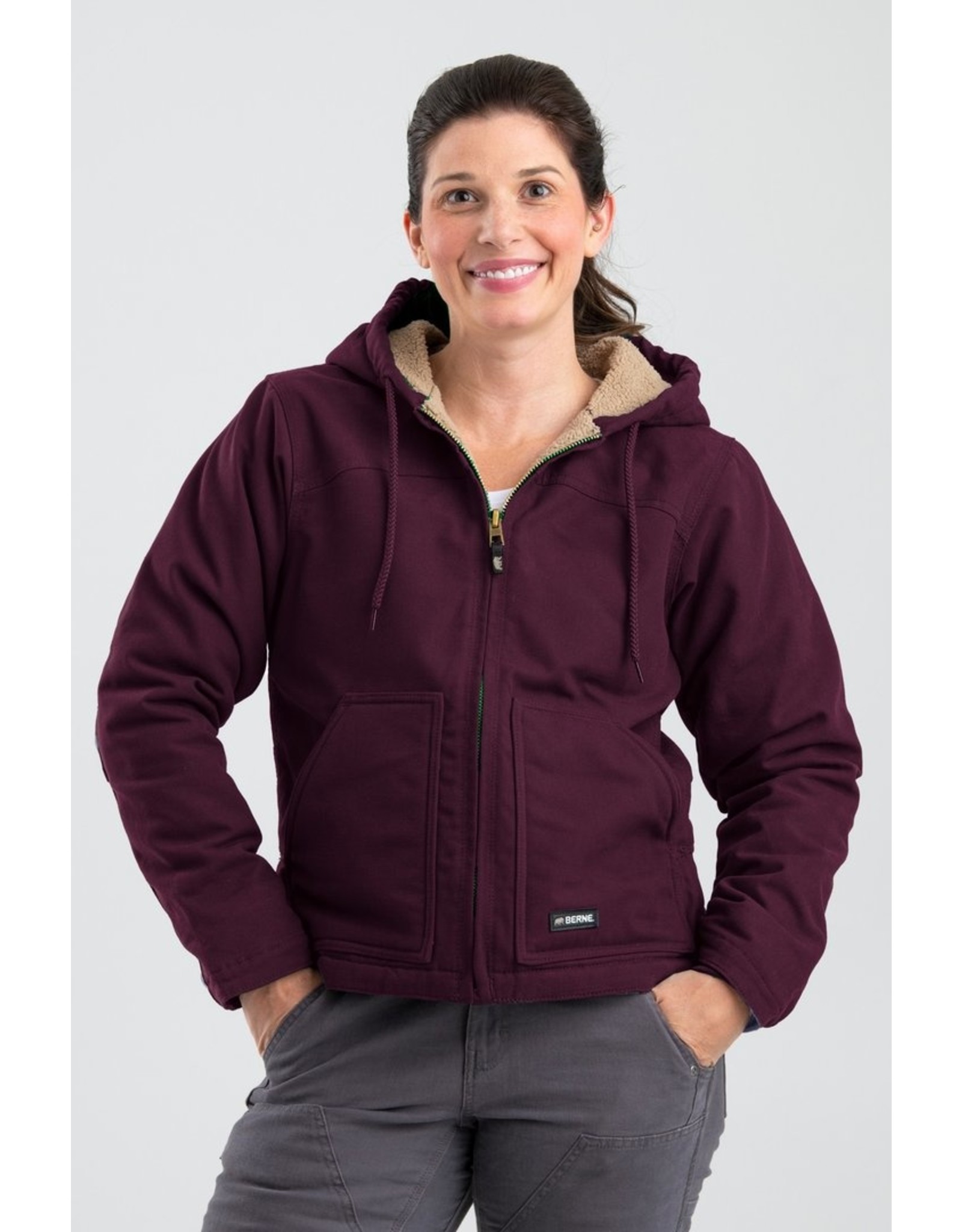 Berne Berne Women's Sherpa-Lined Softstone WHJ43 Duck Hooded Jacket