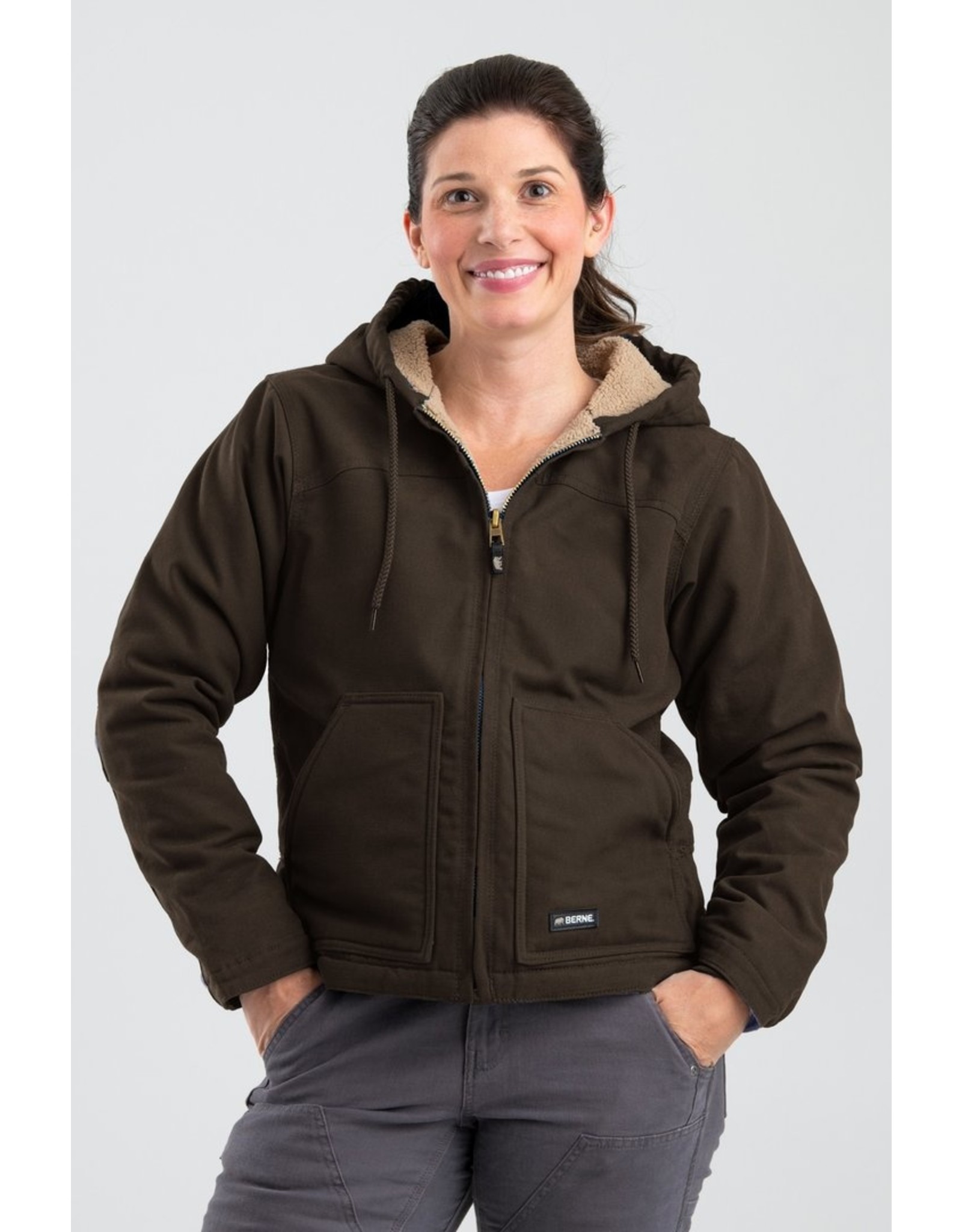 Berne Berne Women's Sherpa-Lined Softstone WHJ43 Duck Hooded Jacket