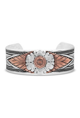 Montana Silversmiths Montana Silversmiths Carved Floral BC3320RG Rose Gold Cuff Bracelet