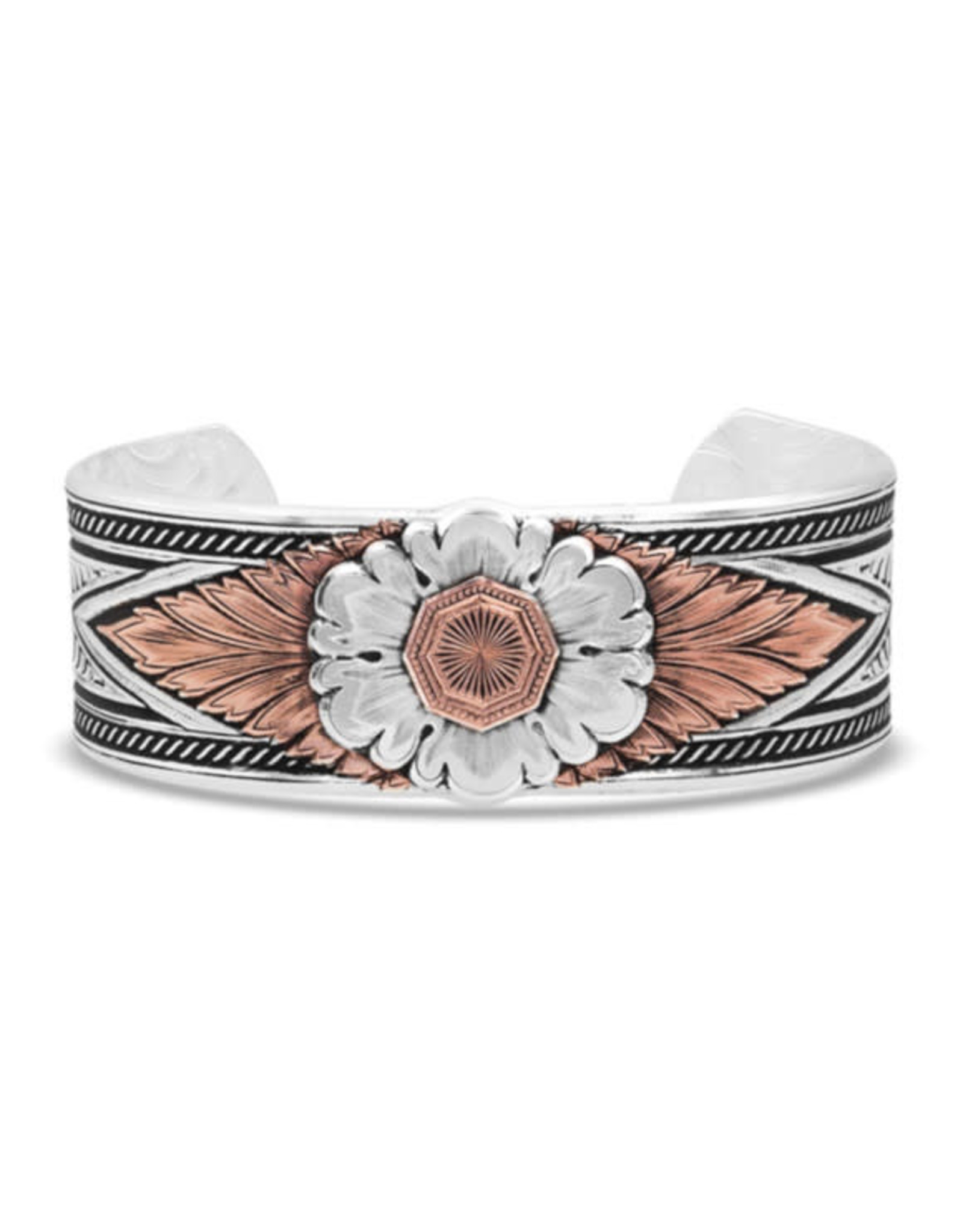Montana Silversmiths Carved Floral BC3320RG Rose Gold Cuff Bracelet