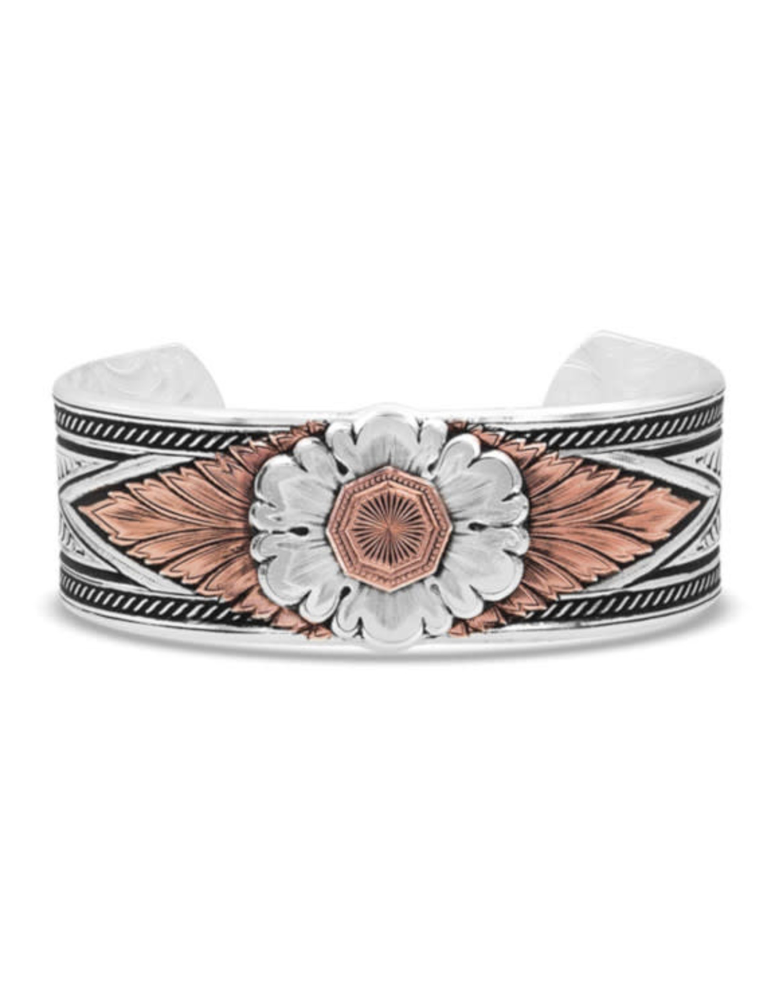 Montana Silversmiths Montana Silversmiths Carved Floral BC3320RG Rose Gold Cuff Bracelet