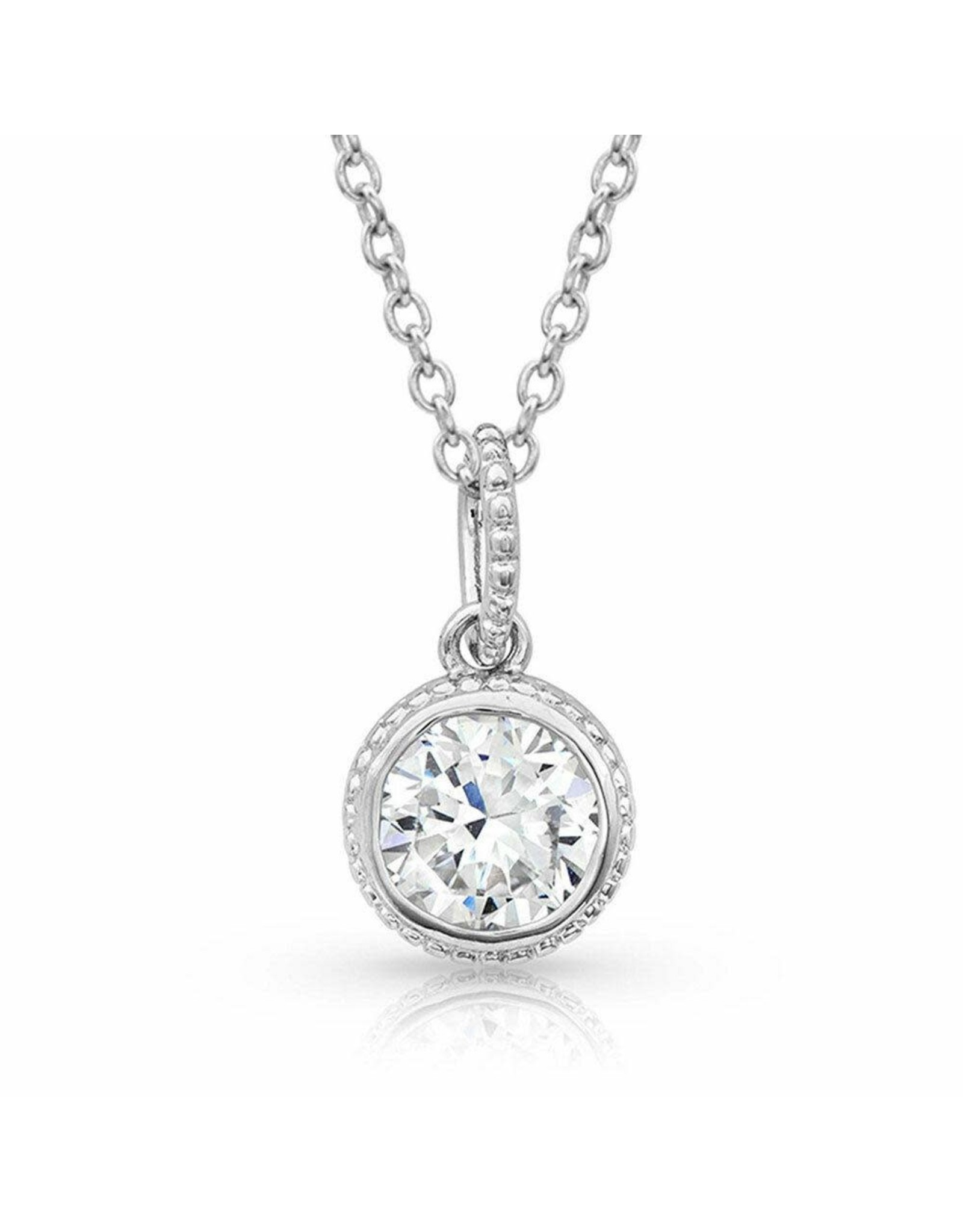 Montana Silversmiths Montana Silversmiths Beaded Bezel White CZ NC3965CZ Necklace