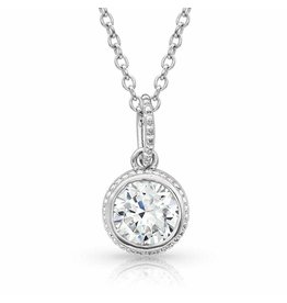 Montana Silversmiths Montana Silversmiths Beaded Bezel White CZ NC3965CZ Necklace