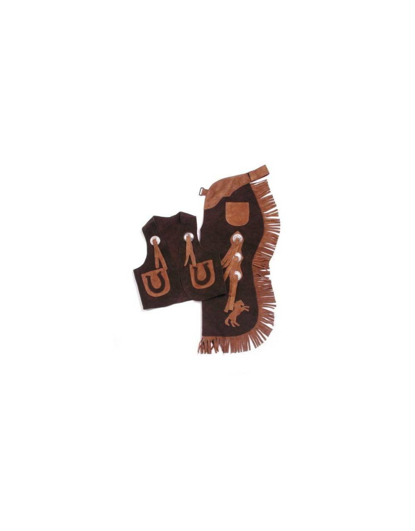 Tough 1 Tough 1 Youth Leather Horse 63-380-7-102 Vest & Chap Set - Large