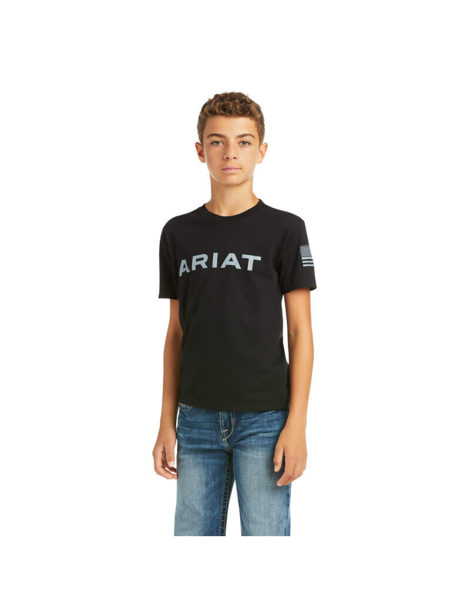 Ariat Boy's Branded 10037014 Black Flag Tee