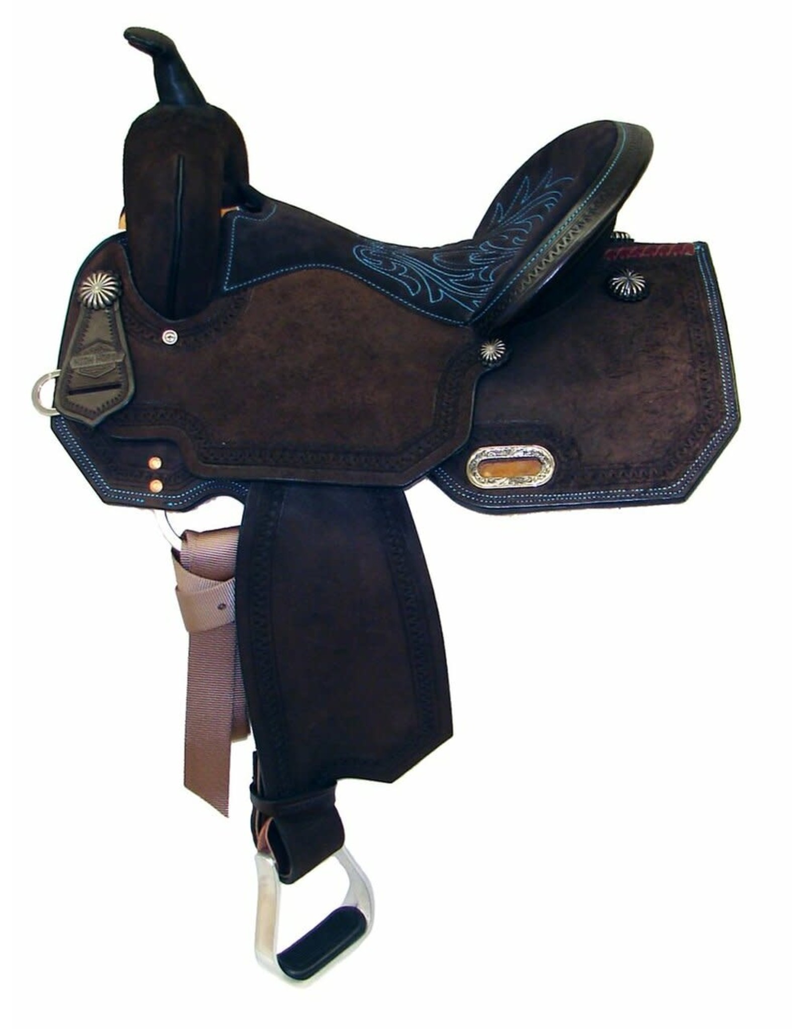 High Horse High Horse Leona Turquoise Stitched 15" Seat, Wide Tree 6230-T505-05 Barrel Saddle