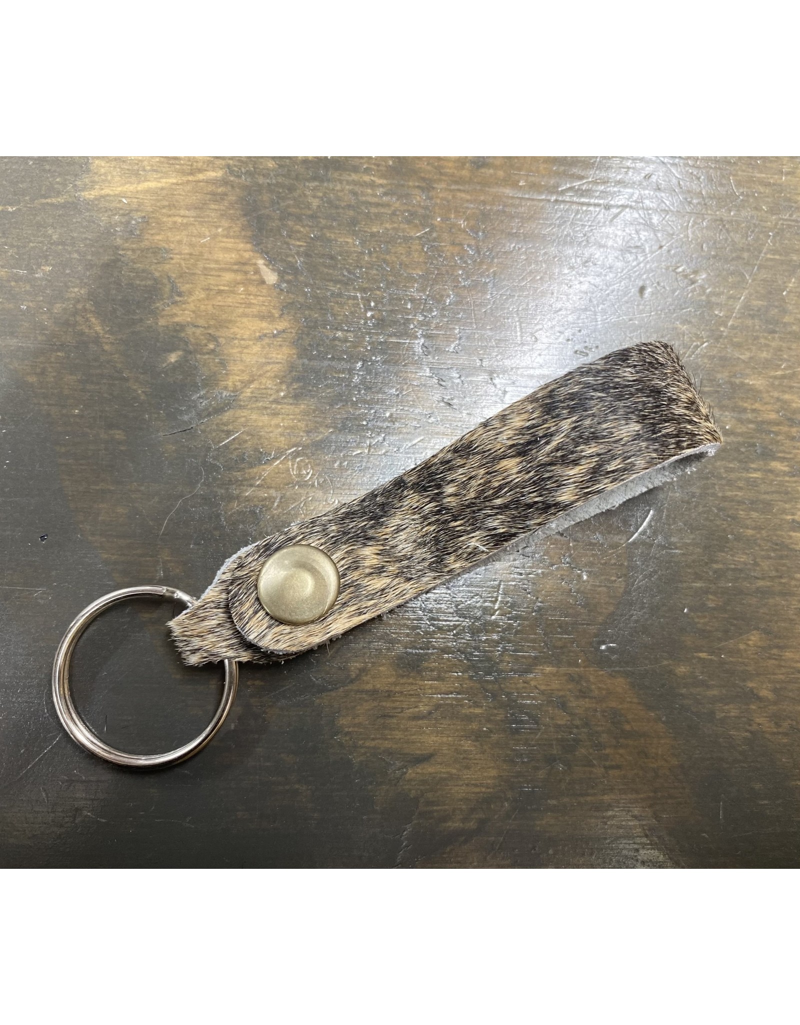 Chase Combs Leather Chase Combs Leather Hair-On Brindle Hide Loop Keychain