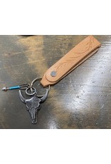 Chase Combs Leather Bullhead/Arrow Handmade Leather Keychain