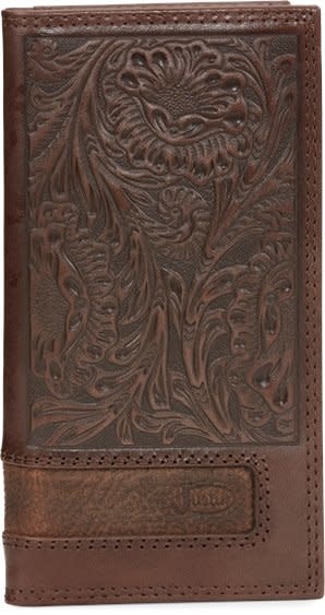 Justin Walnut Tooled 2005767W4 Rodeo Wallet - Nelson Royal's