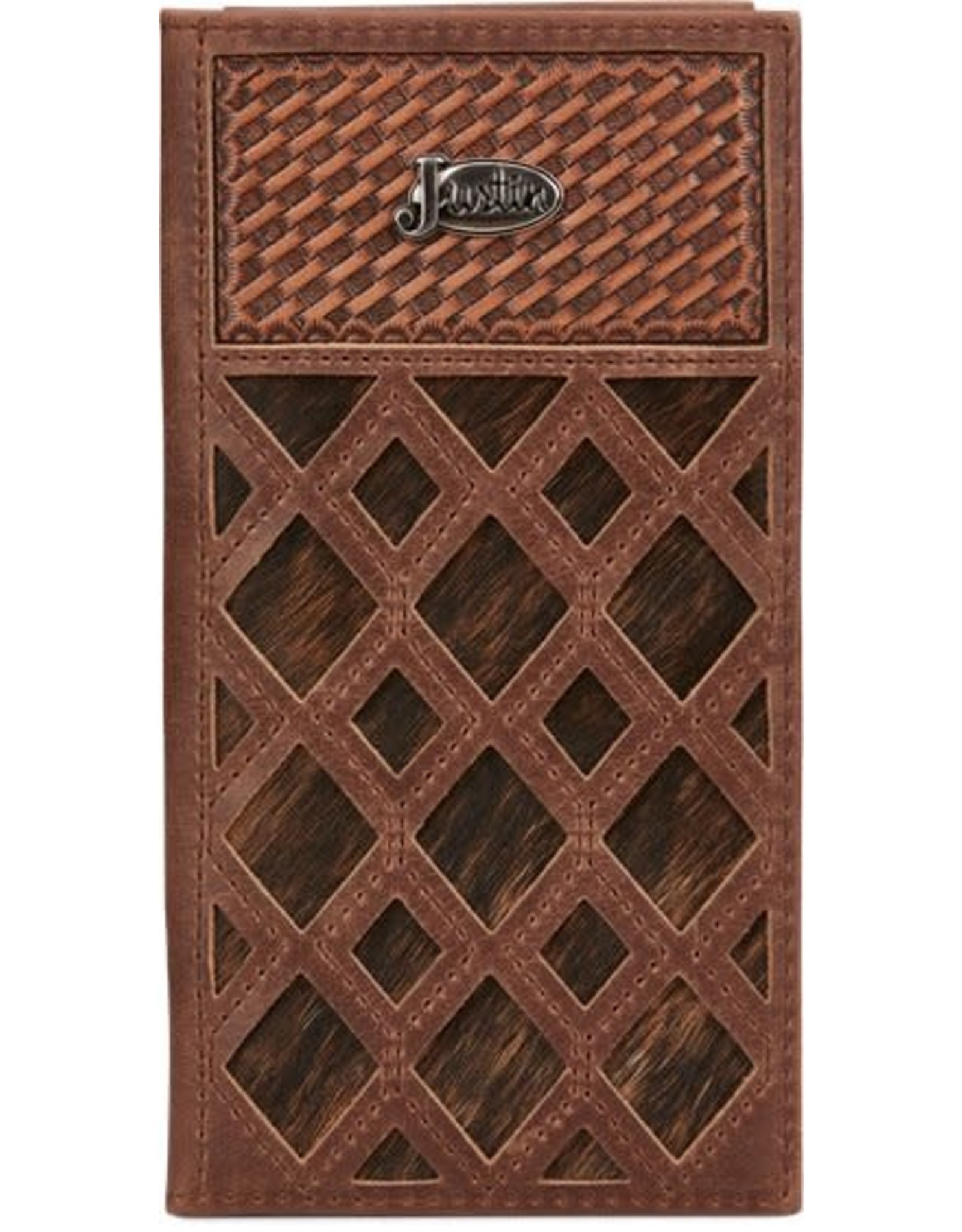 Justin Diamond Pattern Brindle Hair-On 2172767W3 Rodeo Wallet