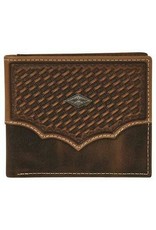 Justin Chestnut Basketweave Concho 2030768W3 Bifold Wallet