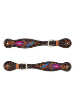 Turquoise Cross Turquoise Cross Twisted Feather Pink/Purple 45502-53 Spur Straps
