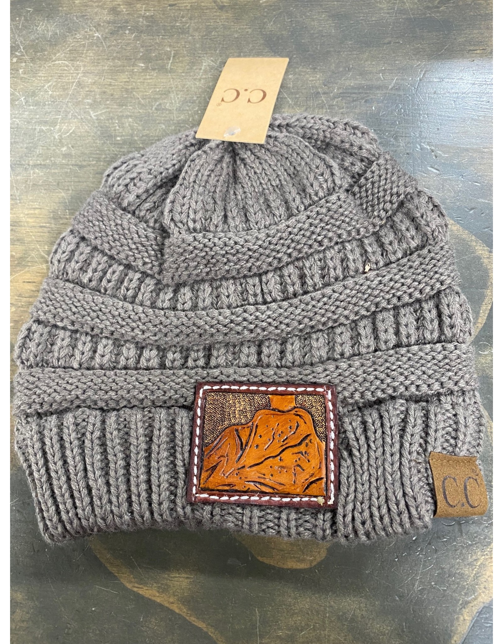 Chase Combs Leather Patch Beanie