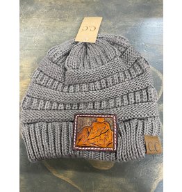 CC Beanie Chase Combs Leather Patch Beanie