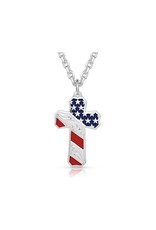 Montana Silversmiths Men's American Flag Cross NC3771Necklace