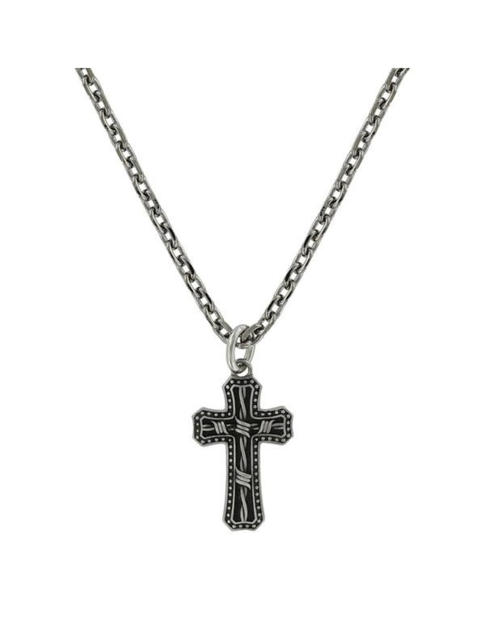 Montana Silversmiths Montana Silversmiths Stainless Steel Barbed Wire Cross NC3848 Necklace