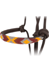 Cashel Cashel Beaded Nose Chocolate/Burgundy/Gold HTR-BRH-CHOC Rope Halter