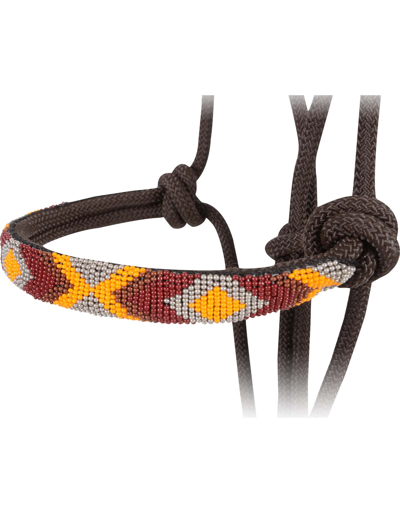 Cashel Cashel Beaded Nose Chocolate/Burgundy/Gold HTR-BRH-CHOC Rope Halter