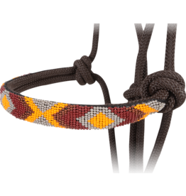 Cashel Cashel Beaded Nose Chocolate/Burgundy/Gold HTR-BRH-CHOC Rope Halter