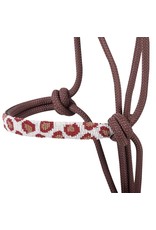 Cashel Cashel Beaded Nose Chocolate/Burgundy Cheetah Print HTR-BRH-BRCH Rope Halter