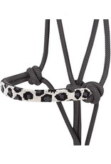 Cashel Cashel Beaded Nose Black/Grey Cheetah Print HTR-BRH-GYCH Rope Halter