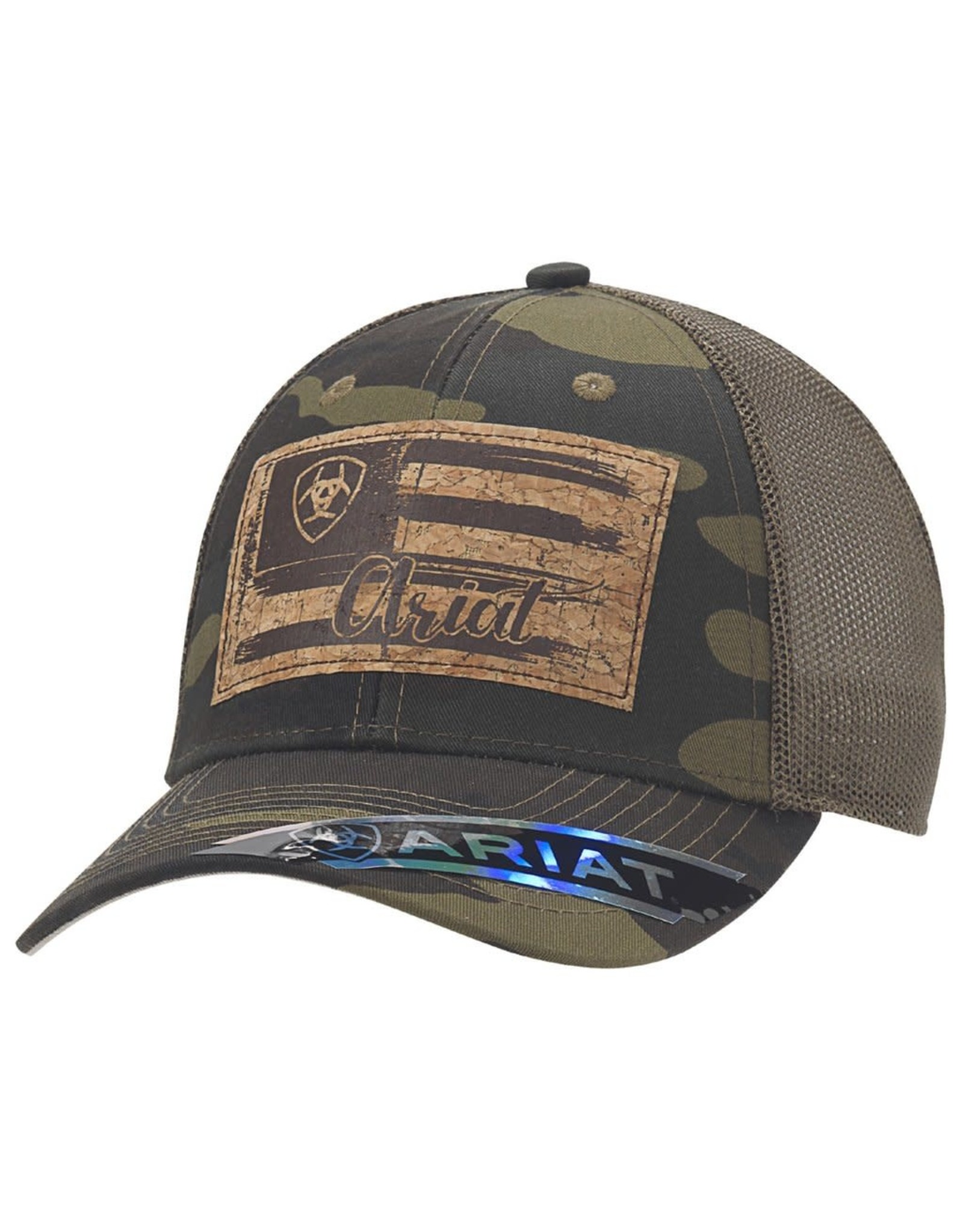 Ariat Army Camo Cork Flag Patch A3000160222 Ball Cap