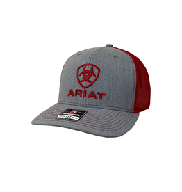 Ariat Gray/Red Logo A300005104 Ball Cap