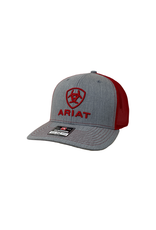Ariat Gray/Red Logo A300005104 Ball Cap